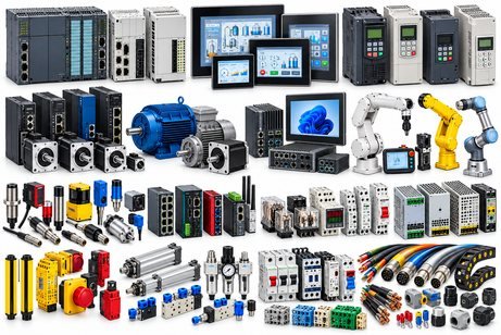 PLCs, HMI touch panels, servo motors and industrial automation equipment